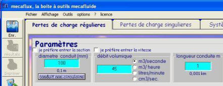 calcul perte charge conduit